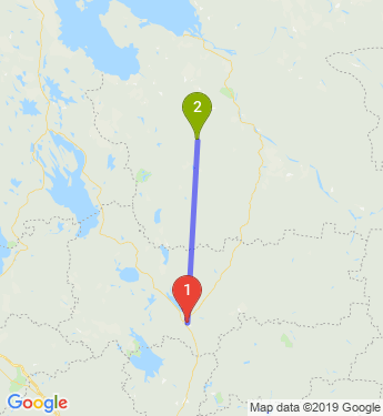 Маршрут из Вологды в Плесецк