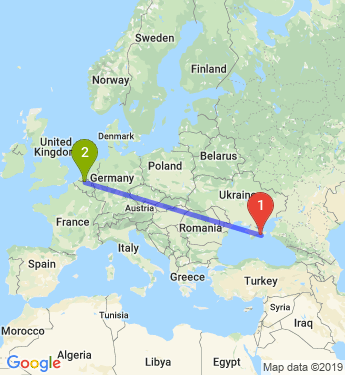 Маршрут из Феодосии в Антверпена