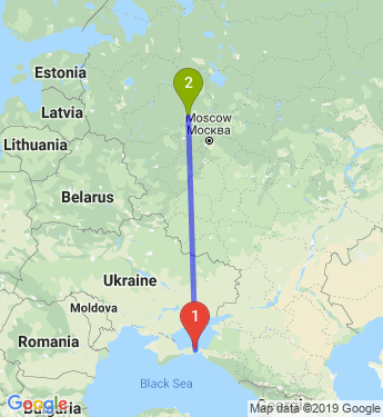 Маршрут из Керчи в Тверь