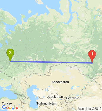 Маршрут из Кемерова в Москву