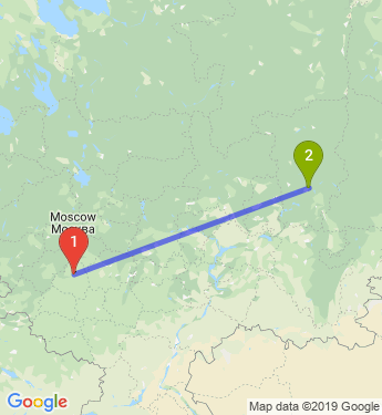Маршрут из Тулы в Пермь