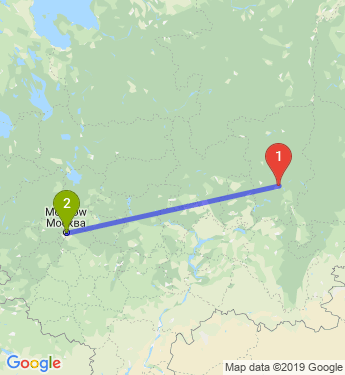 Маршрут из Перми в Москву