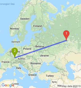 Маршрут из Йошкар-Олы в Штутгарта