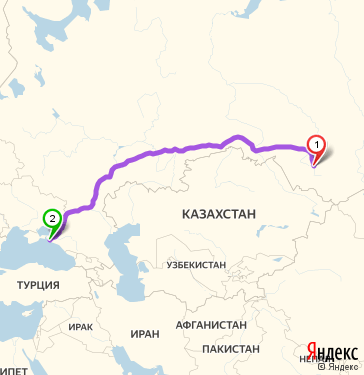 Маршрут из Барнаула в Анапу