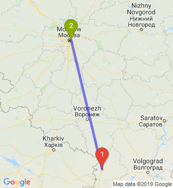Маршрут из 861 км в Москву