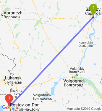 Маршрут из Ростова-на-Дону в Саратов