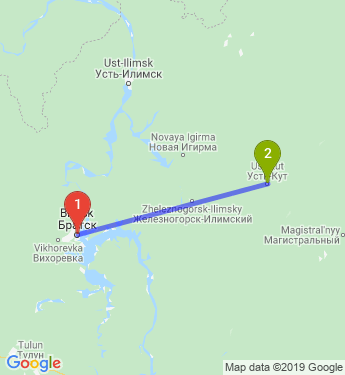 Трасса иркутск усть илимск карта