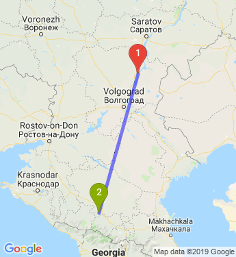 Маршрут из Камышина в Ессентукскую