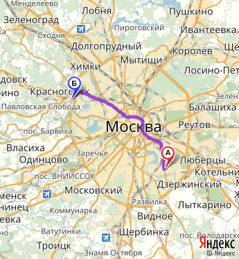 Маршрут из Москвы в Субхангулово