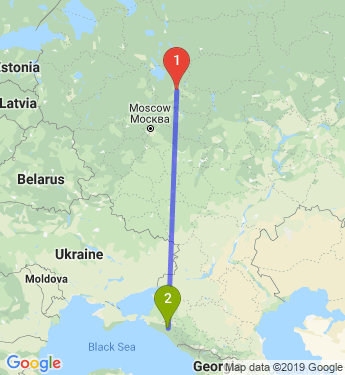 Маршрут из Ярославля в Горячий Ключ