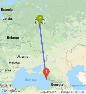 Маршрут из Сочи в Москву