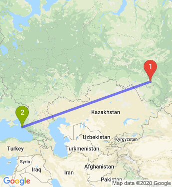 Маршрут из Новосибирска в Новороссийск