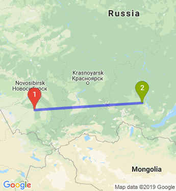 Маршрут из Барнаула в Саянска