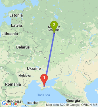 Маршрут из Симферополя в Москву