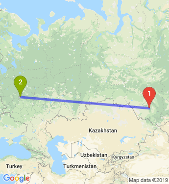 Маршрут из Барнаула в Москву