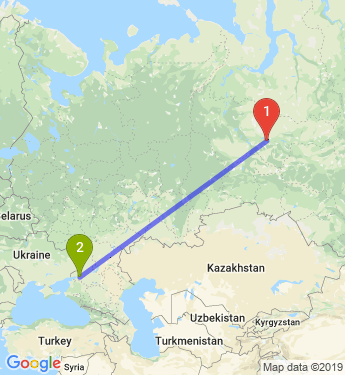 Маршрут из Нефтеюганска в Ростов-на-Дону