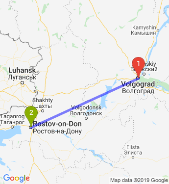 Маршрут из Волгограда в Ростов-на-Дону