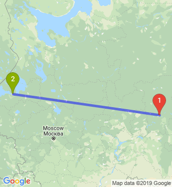 Маршрут из Перми в Санкт-Петербург