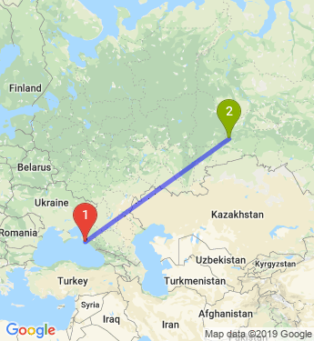 Маршрут из Новороссийска в Тюмень