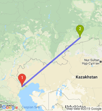 Маршрут из Астрахани в Курган