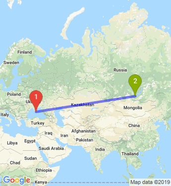 Маршрут из Симферополя в Иркутск