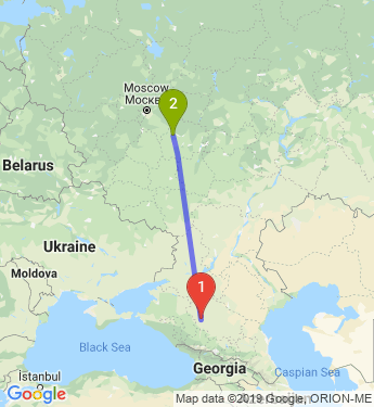 Маршрут из Ставрополя в Ряжска