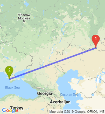 Маршрут из Новотроицка в Евпаторию