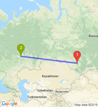 Маршрут из Барнаула в Казань