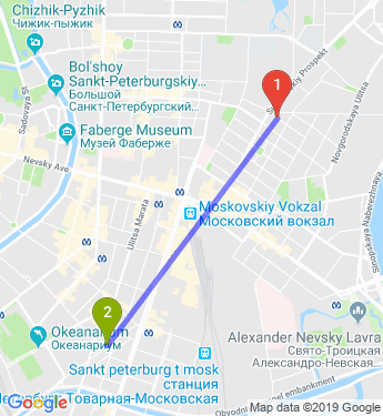 Маршрут по Санкт-Петербургу