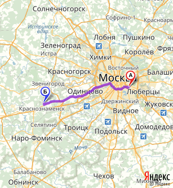 Маршрут из Москвы в Ивонино