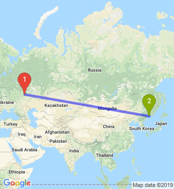 Маршрут из Пензы в Владивосток