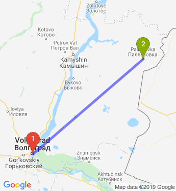 Маршрут из Волгограда в Палласовку