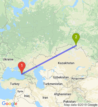 Маршрут из Сочи в Омск
