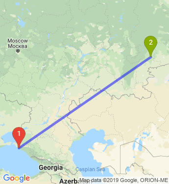 Маршрут из Новороссийска в Челябинск
