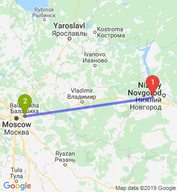 Маршрут из Дзержинска в Балашиху