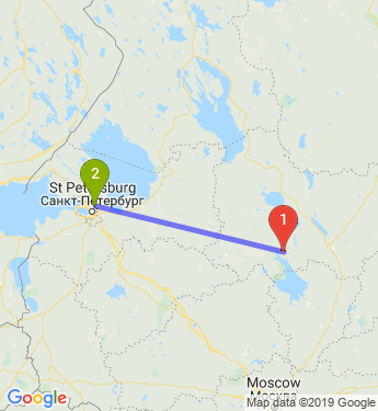 Маршрут из Череповца в Мурино