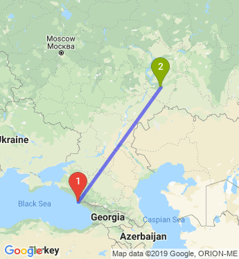 Маршрут из Сочи в Самару