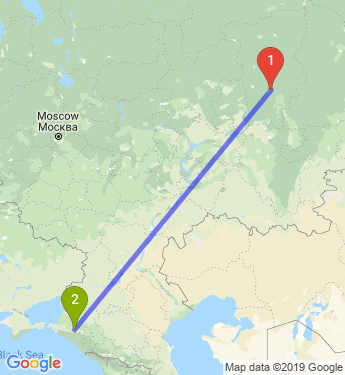 Маршрут из Перми в Краснодар