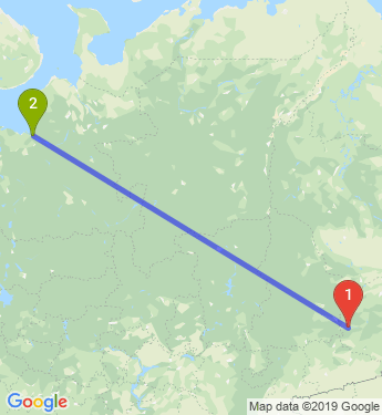 Маршрут из Тюмени в Архангельск