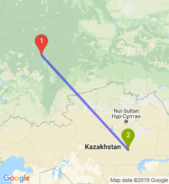 Маршрут из Перми в Тараза