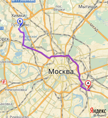 Маршрут по Москве