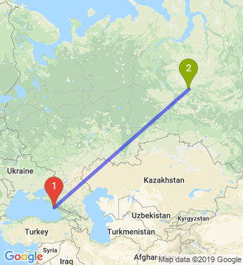 Маршрут из Сочи в Сургут