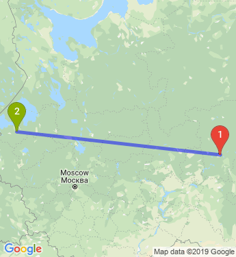 Маршрут из Перми в Гатчину