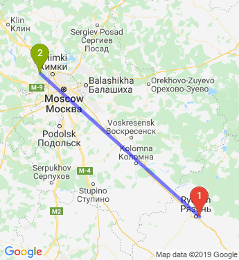 Маршрут из Рязани в Федоровку