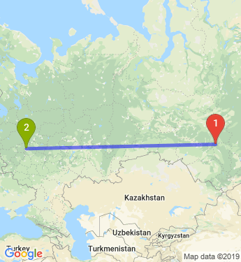 Маршрут из Томска в Химки