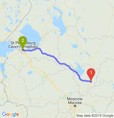 Маршрут из Ярославля в Санкт-Петербург