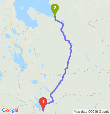 Маршрут из Рыбинска в Архангельск