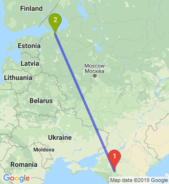 Маршрут из Армавира в Санкт-Петербург