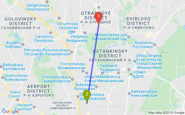 Маршрут по Москве