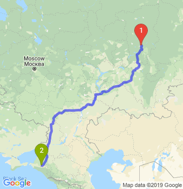 Маршрут из Перми в Краснодар
